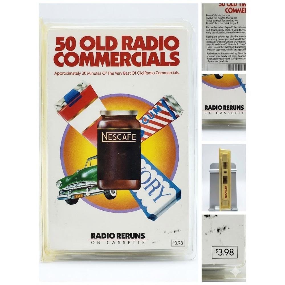 50 Old Time Radio Commercials Vintage Cassette‎ Metacom Radio Reruns NOS